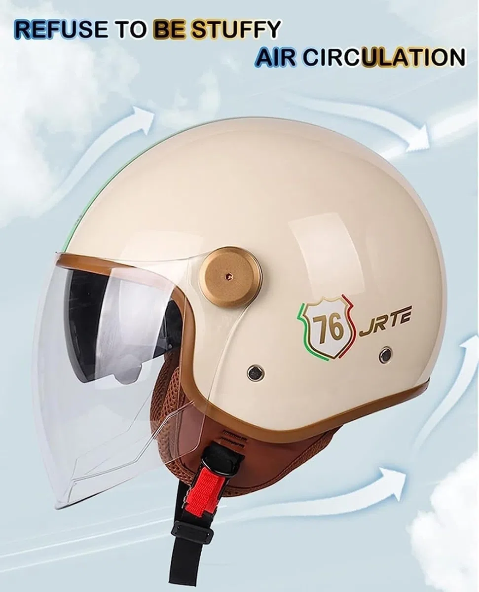Casco Moto Bluetooth Casco Jet con Visiera Omologato ECE 3/4 Mezzo Casco Moto Aperto con Microfono Speaker per Donna E Uomo per Scooter Racing Crash Casco P