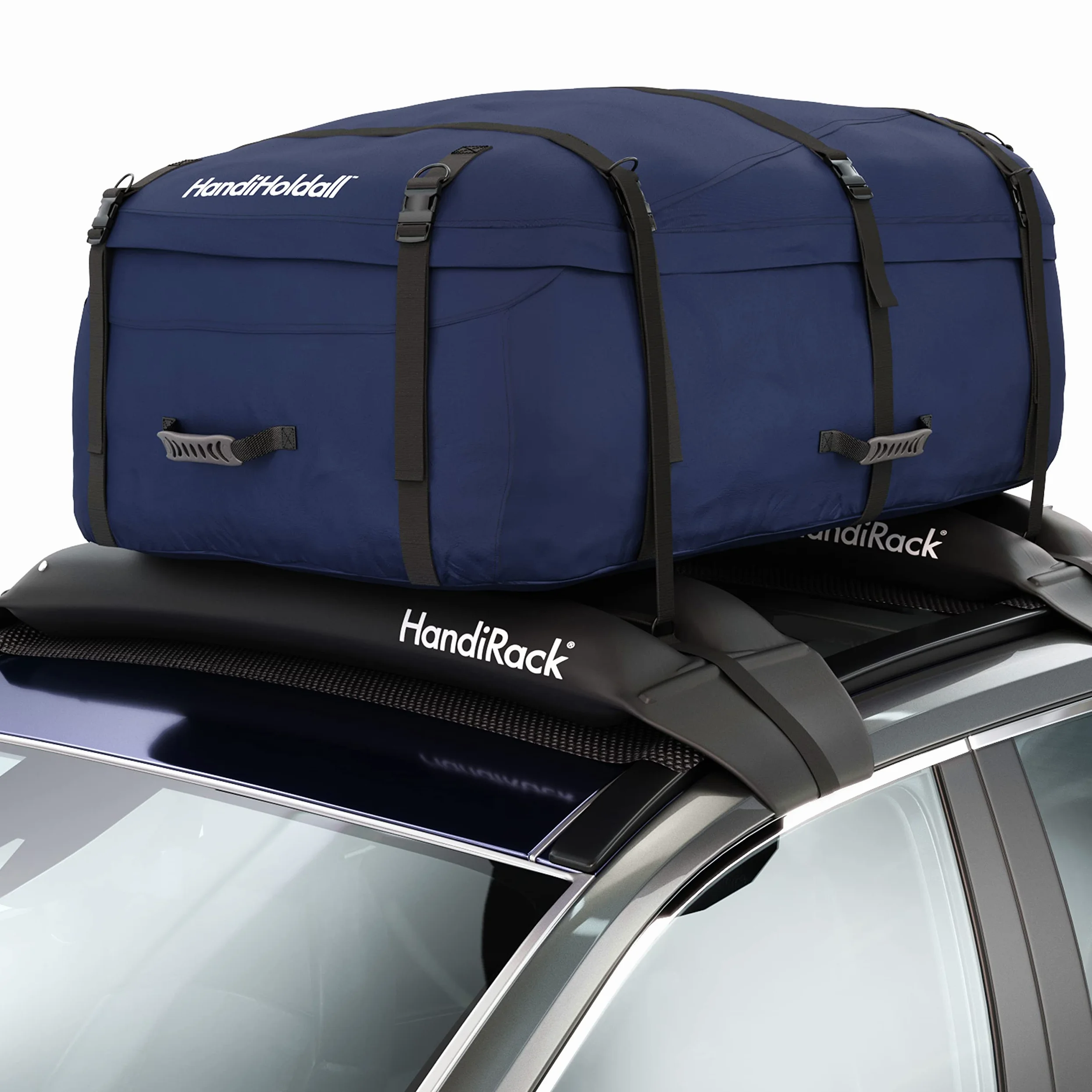 HandiWorld HHOLDALLWR330 HandiHoldall Grande Borsa da Tetto; Pieghevole Resistente alle Intemperie con Base Solida; Blu Navy; 330 Litri