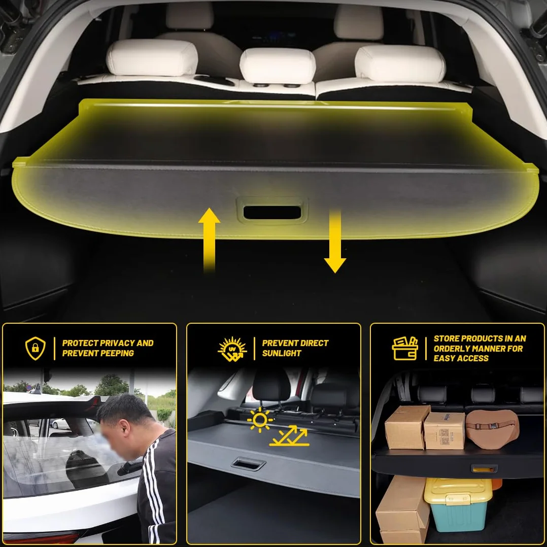 Protezione Coperchio Portabagagli Copertura Bagagliaio Auto Baule Posteriore Pacco Ripiano Portaoggetti Cargo Cover Nero per Audi Q3 2013-2017