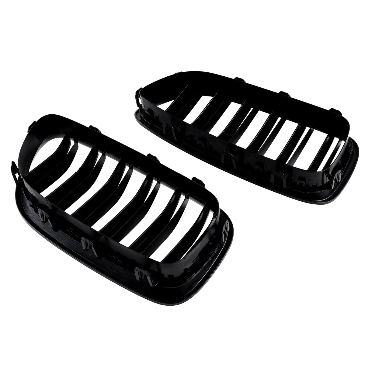 F25 F26 Griglia Anteriore per BMW X Serie X3 X4 F25 F26 2014 2015 2016 2017 2018 Griglia a Doppia Lamella in ABS Nero Lucido Griglie radiatore (For X3 X4 F25 F26 2014-2018)