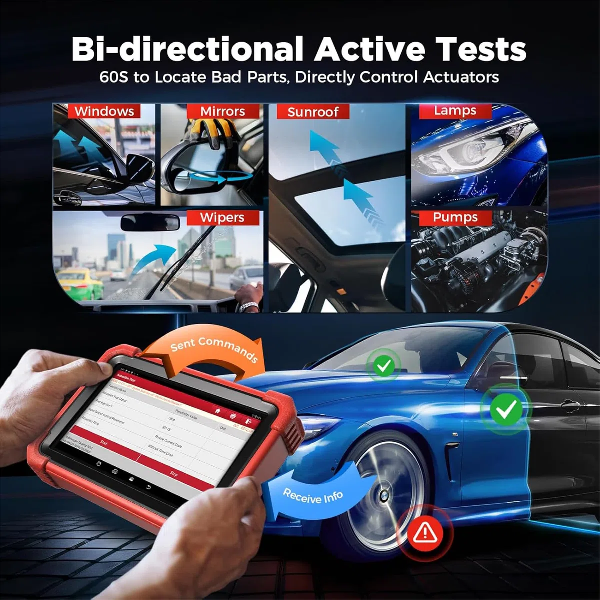 LAUNCH X431 CRP919X BT Diagnostico Bidirezionale OBD2 Scanner, Codifica ECU, IMMO, Diagnostica Wireless con DBScar VII, Autenticazione Automatica FCA (CRP919X BT)