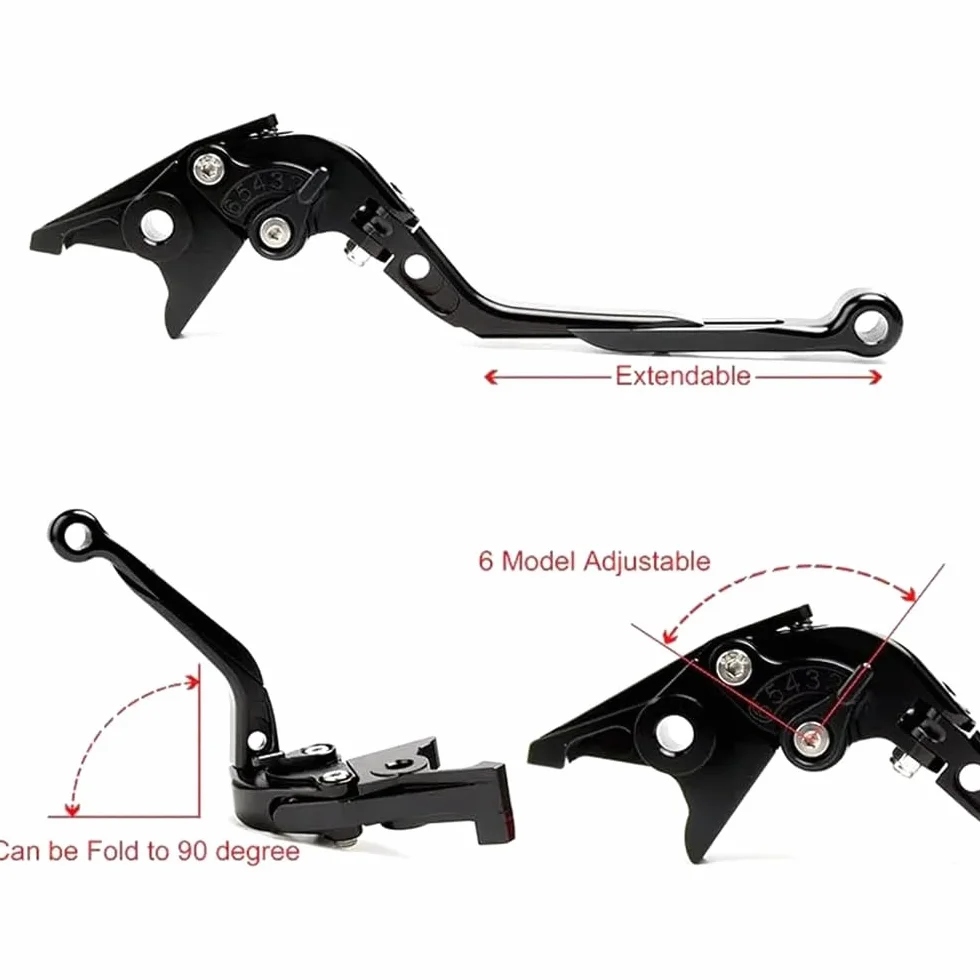 Compatibilità con Z900 Z 900 2025 Manello regolabile CNC della motocicletta Levera freno Levera frizione Z900 Manello pieghevole estendibile (pieno nero)