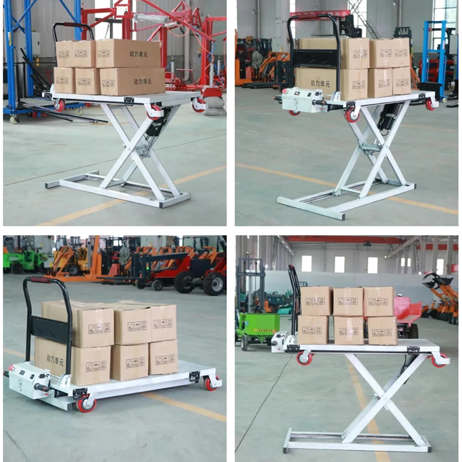 Carrello a Forbice con Tavolo elevatore Idraulico, elevatore Mobile Elettrico a 4 Ruote per la movimentazione dei Materiali, capacità 300 kg, Altezza di Sollevamento
