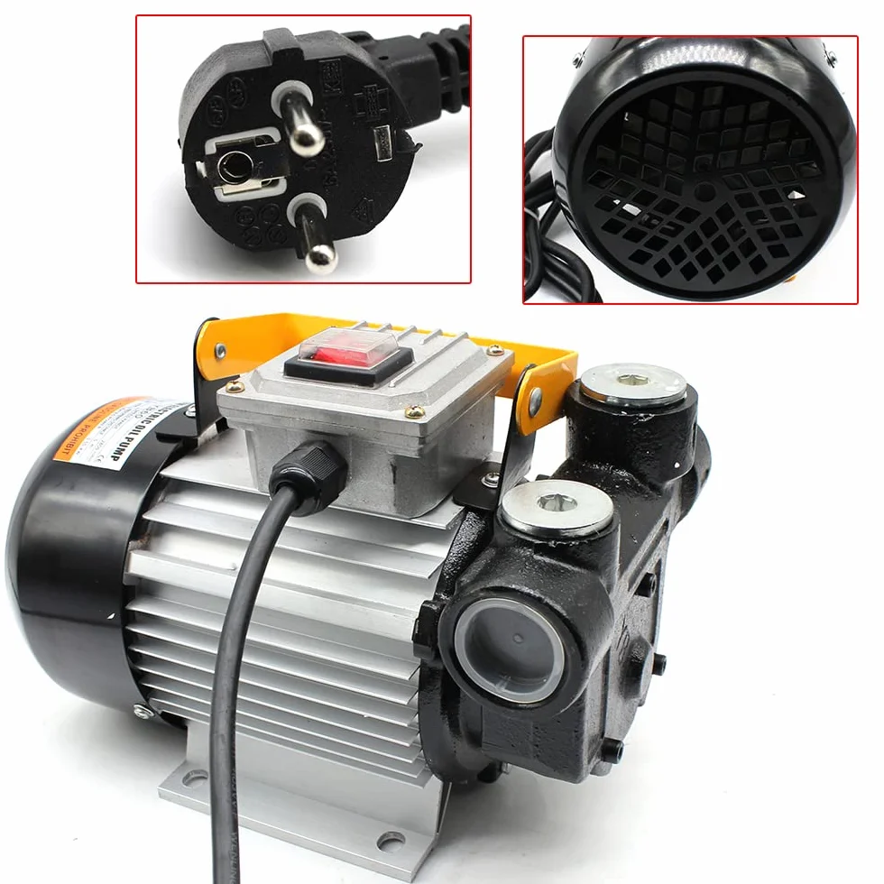 MINRS Pompa diesel, 230 V, 550 W, pompa per olio combustibile, 60 l/min, eccellente dissipazione del calore con filtro, impugnatura ergonomica, adatta per auto, fattorie, camion