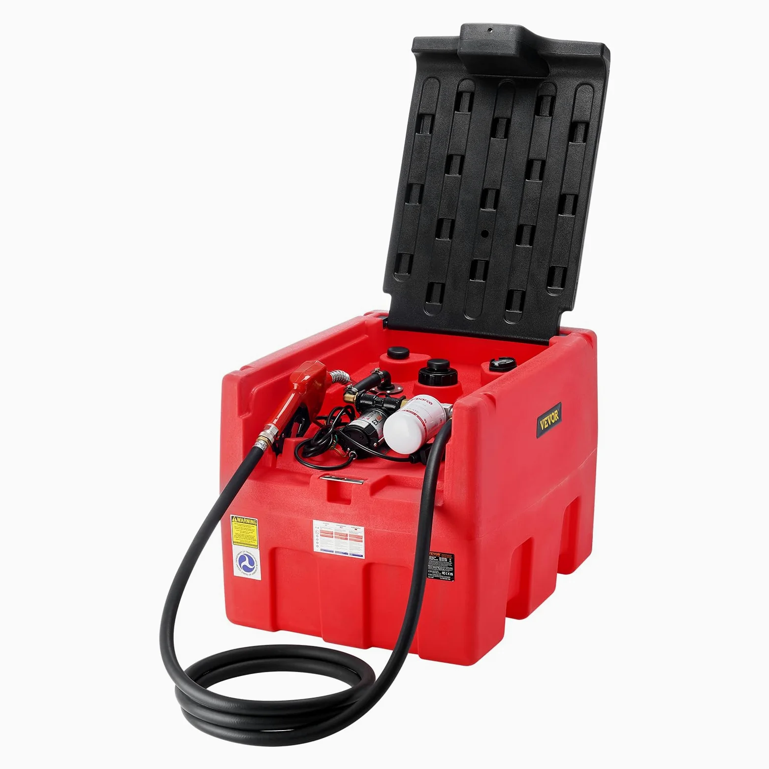 VEVOR Serbatoio Benzina Diesel Portatile 182L, Serbatoio Rifornimento Carburante, Pompa di Trasferimento 12V, 40 L/Min, Tubo Flessibile 4 m, Pistola per Rifornimento per Veicoli Settore Agricolo