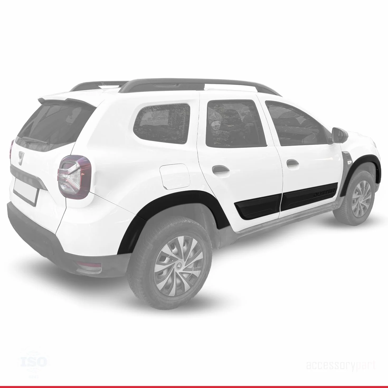 Compatibile con Dacia Duster 2018-2024 Passaruota Protezione per paraurti Parafanghi e protezione veicolo Strisce di Protezione per laterale Protezione veicolo carrozzeria Kit NERO