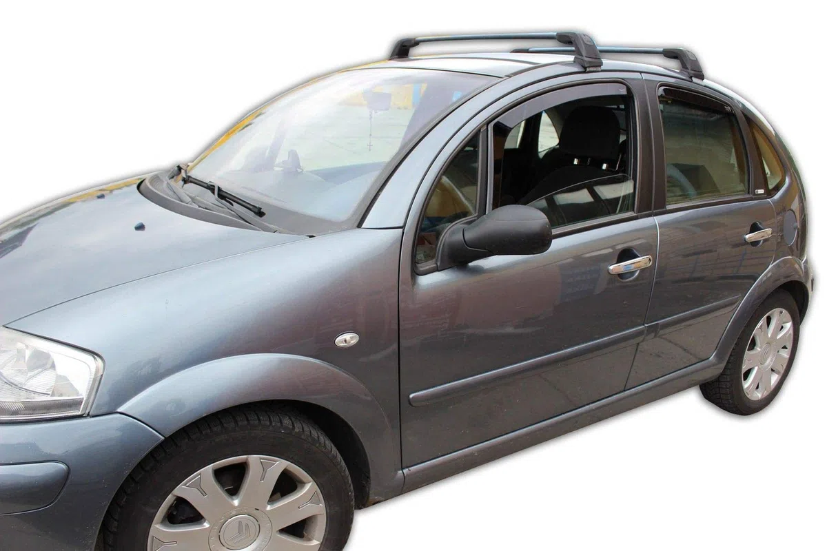 J&J AUTOMOTIVE Deflettori d'Aria per Citroen C3 2002-2009, Set da 4 Pezzi, Nero Fumé Oscurato Heko