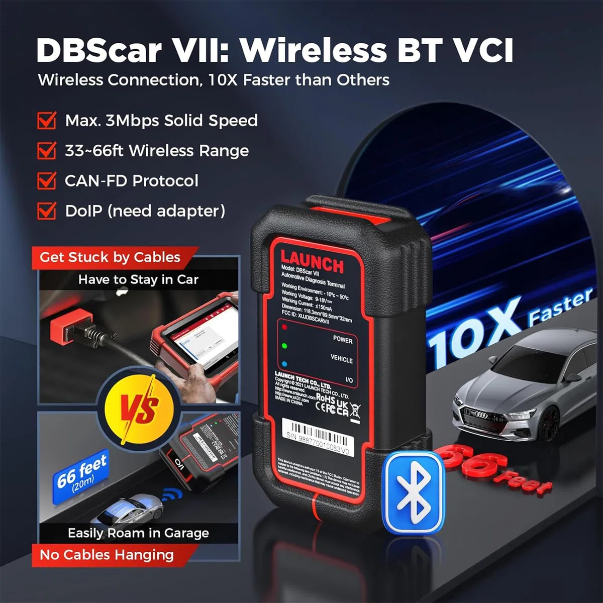 LAUNCH X431 CRP919X BT Diagnostico Bidirezionale OBD2 Scanner, Codifica ECU, IMMO, Diagnostica Wireless con DBScar VII, Autenticazione Automatica FCA (CRP919X BT)