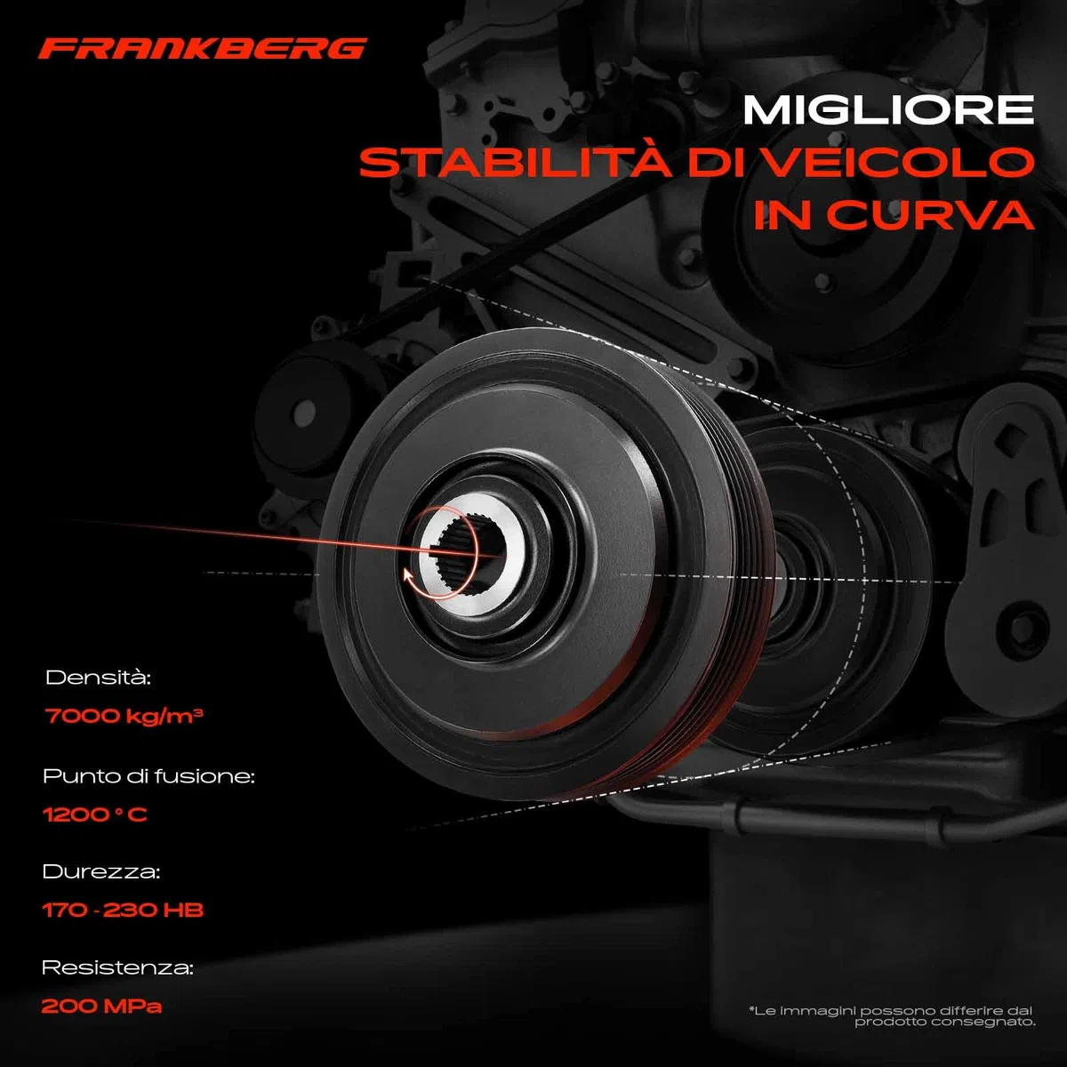 Frankberg Pulegge Cinghia Albero a Gomito Compatibile con Berlingo First MPV GFK GJK MF Berlingo First Furgone/MPV M Jumpy U6U Jumpy Furgone BS BT BY BZ Replace# 9653383380