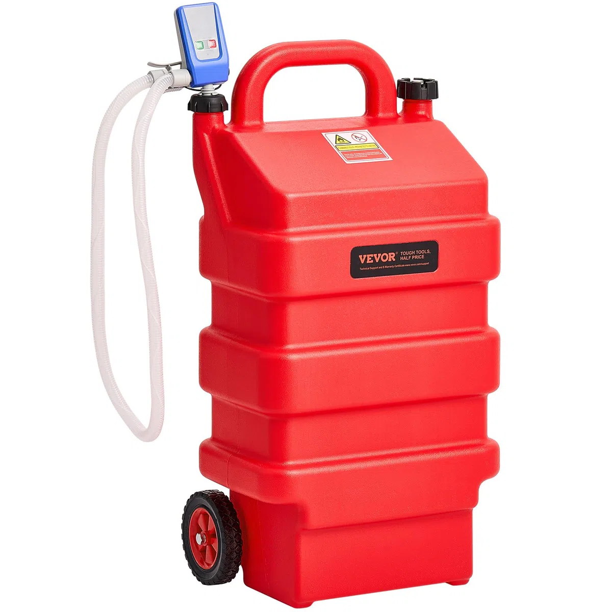 VEVOR Serbatoio di Carburante Portatile da 60,56 L Contenitore di Benzina, Pompa di Trasferimento del Carburante Elettrica 12 V CC 11,36 L/min Tubo di Mandata da 1,21 m per Diesel Benzina, Rosso