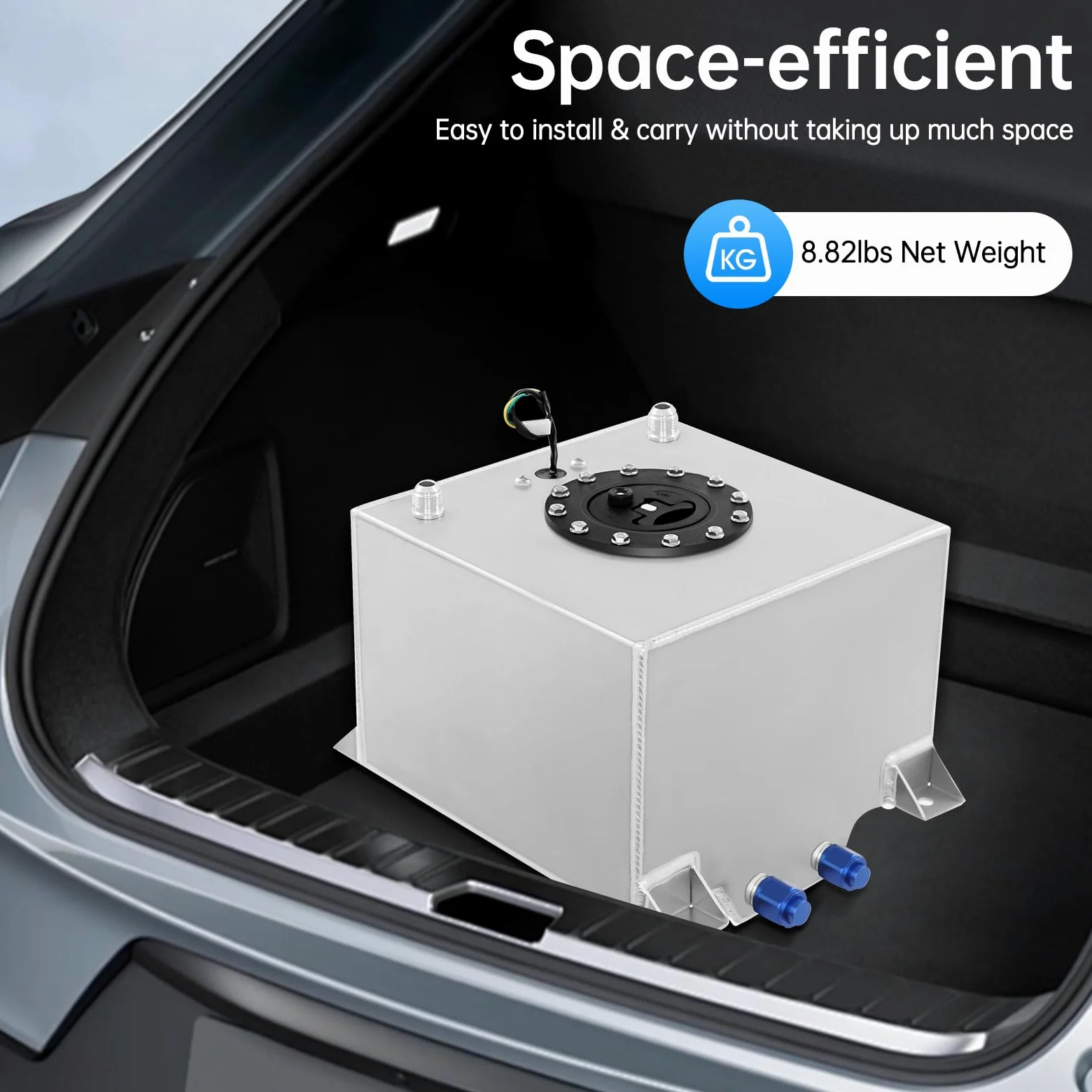 MINRS Serbatoio carburante universale in alluminio 20 l con sensore di livello dell'olio 0-90 Ohm per motorsport e motorismo