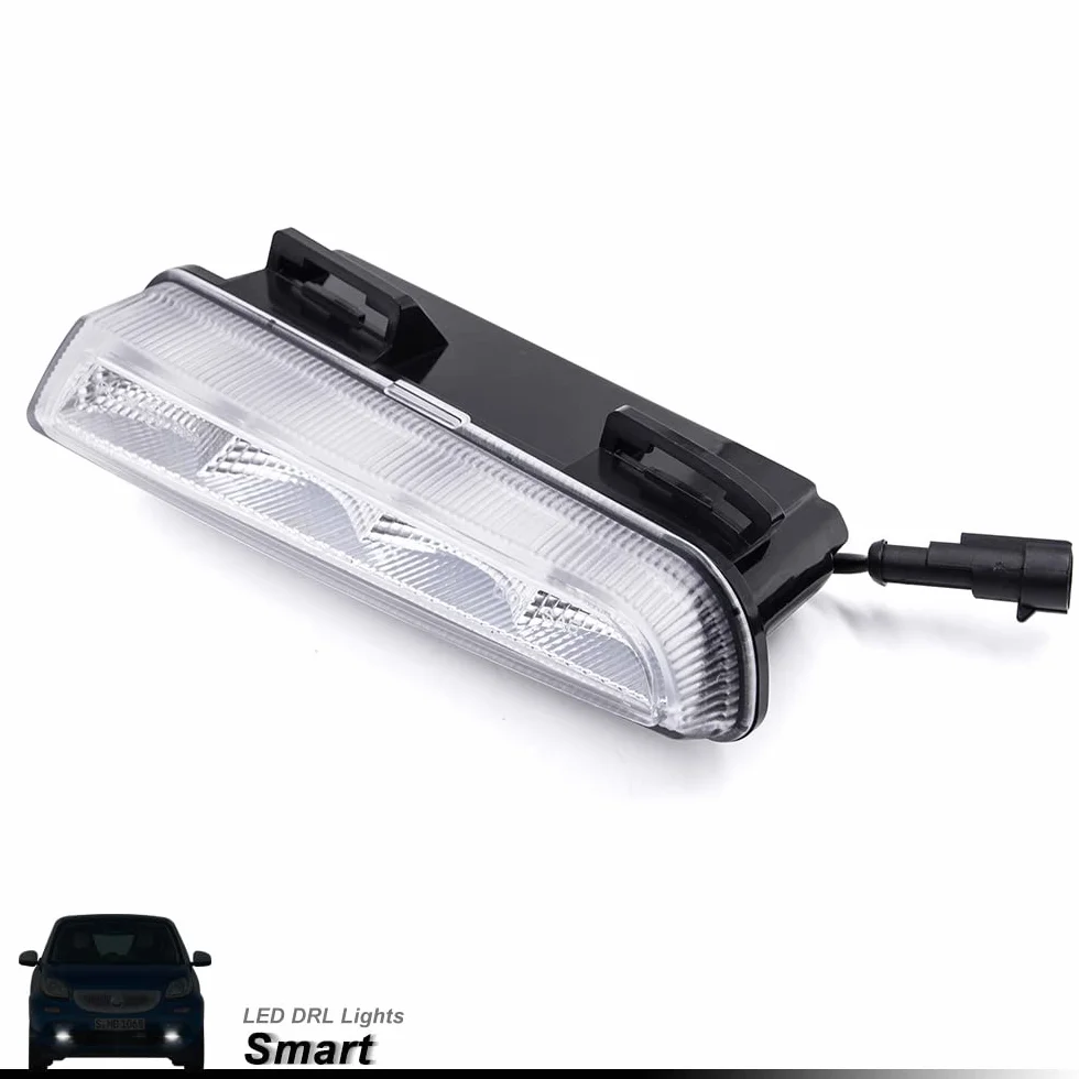 Luci Diurne LED Compatibili con M-ercedes-Benz Smart Fortwo 451 2013-2015, Luci di Marcia Diurna DRL Anteriori Fendinebbia DLR Kit Cablaggio Canbus Senza Errori Bianco Xenon 800LM 2 Pezzi