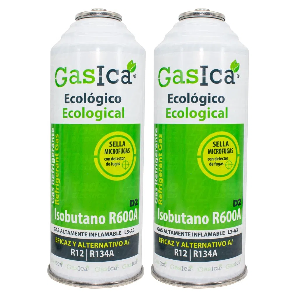 Confezione risparmio GASICA D2 (2 bottiglie da 226 Gr) Gas Refrigerante Ecologico Benzica D2 sostituto R12, R134A più tubo con chiave ricarica Gas