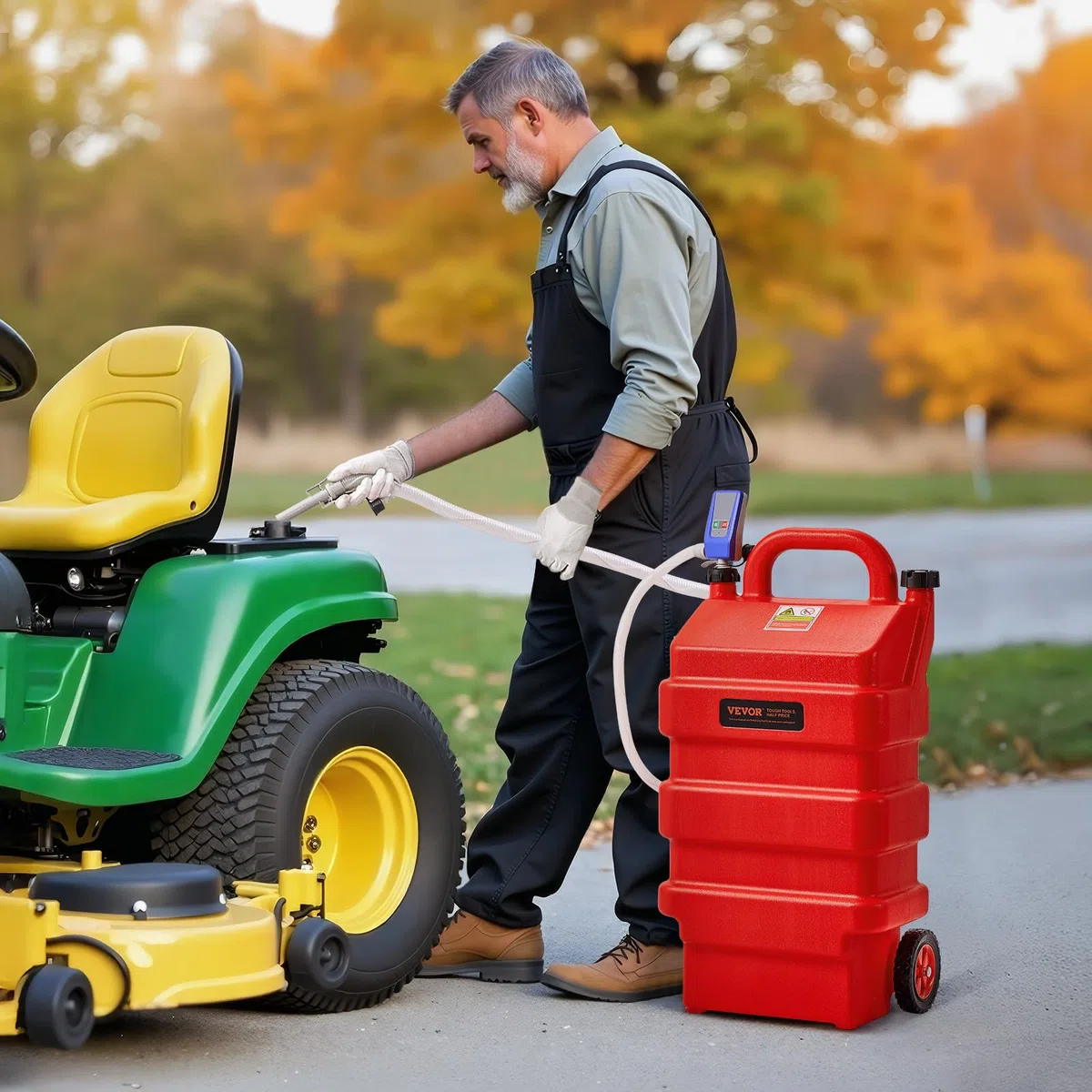 VEVOR Serbatoio di Carburante Portatile da 60,56 L Contenitore di Benzina, Pompa di Trasferimento del Carburante Elettrica 12 V CC 11,36 L/min Tubo di Mandata da 1,21 m per Diesel Benzina, Rosso