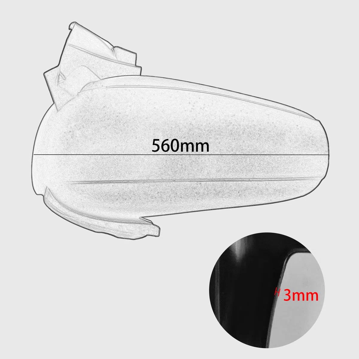 WOOGA moto parafango posteriore parafango parafango ruota Hugger paraspruzzi copertura for YA&MA&HA XMAX300 X-MAX-300 Accessori 2017 2018 2019 2020 2021 2022 2023 2024 (Aspetto in carbonio)