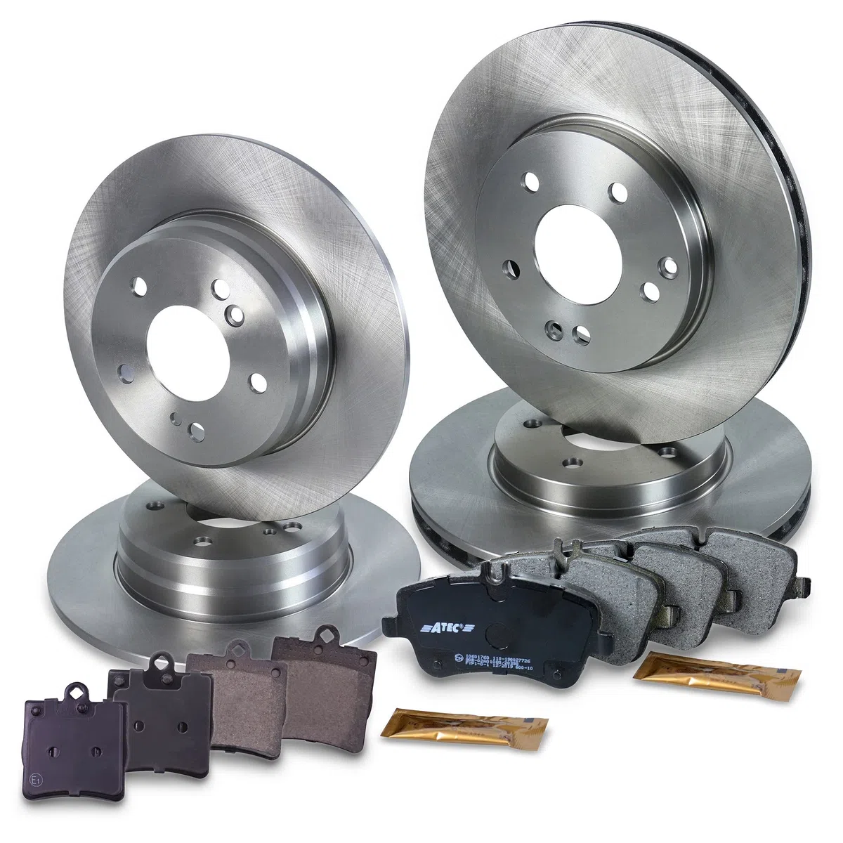BESTPRICE Set freni incl dischi freno anteriori Ø 288mm+ posteriori Ø 278mm+ pastiglie freno anteriori e posteriori compatibile con MERCEDES Classe C (W203)(CL203), CLC (CL203), CLK (C209)(A209), SLK