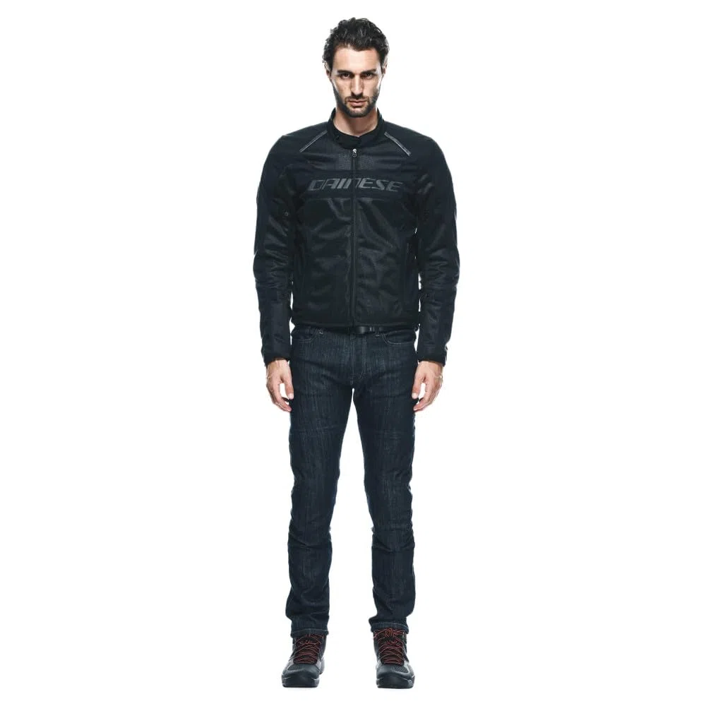 Dainese - Air Frame 3 Tex Jacket, Giacca da Moto Estiva in Tessuto, con Fodera Antivento, Nero, 48