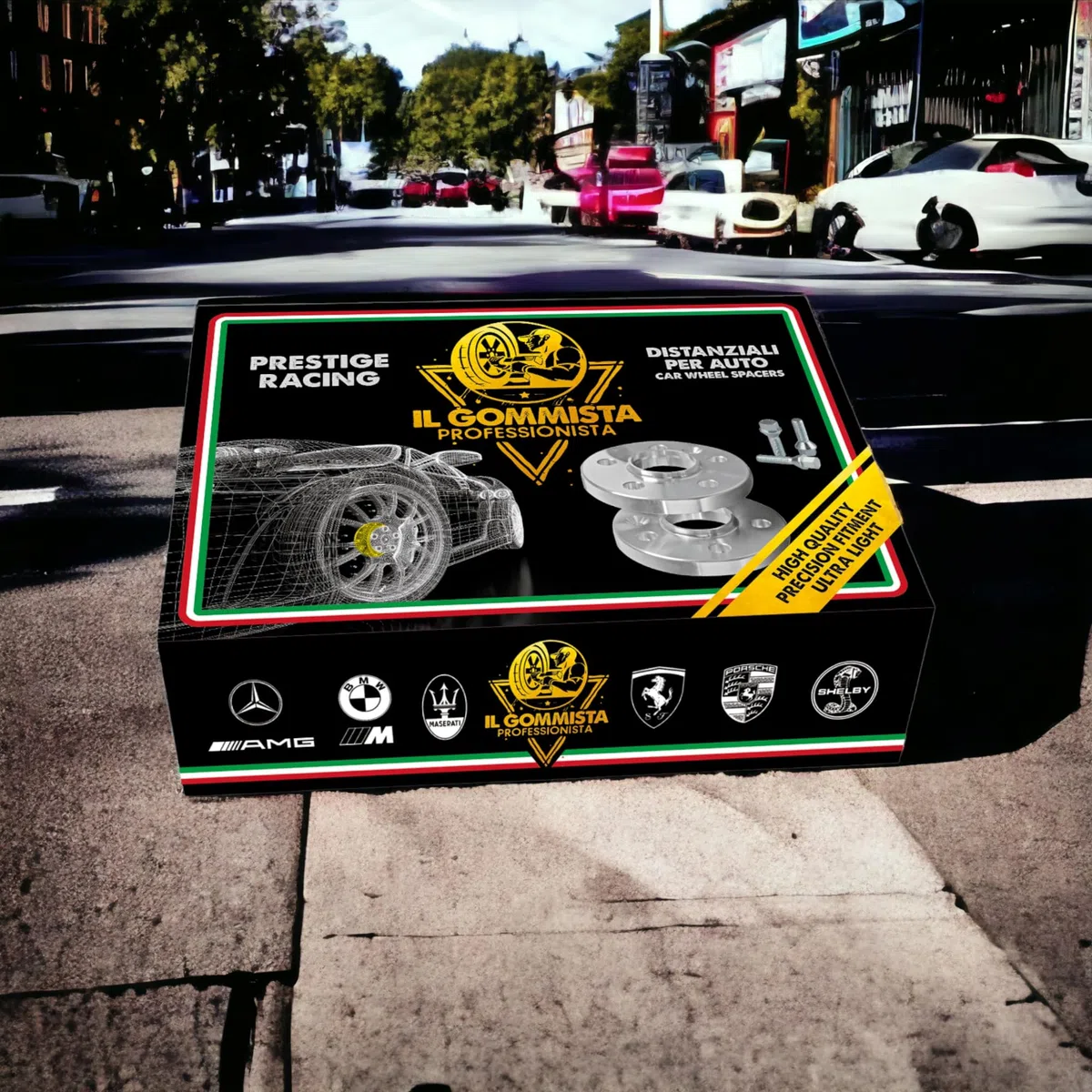 IGP 2 Distanziali RUOTE da 16 mm + 10 BULLONI compatibili con A4 A5 A6 A7 A8 Q5 MADE IN ITALY * OK AUTO RUOTA CERCHI IN LEGA