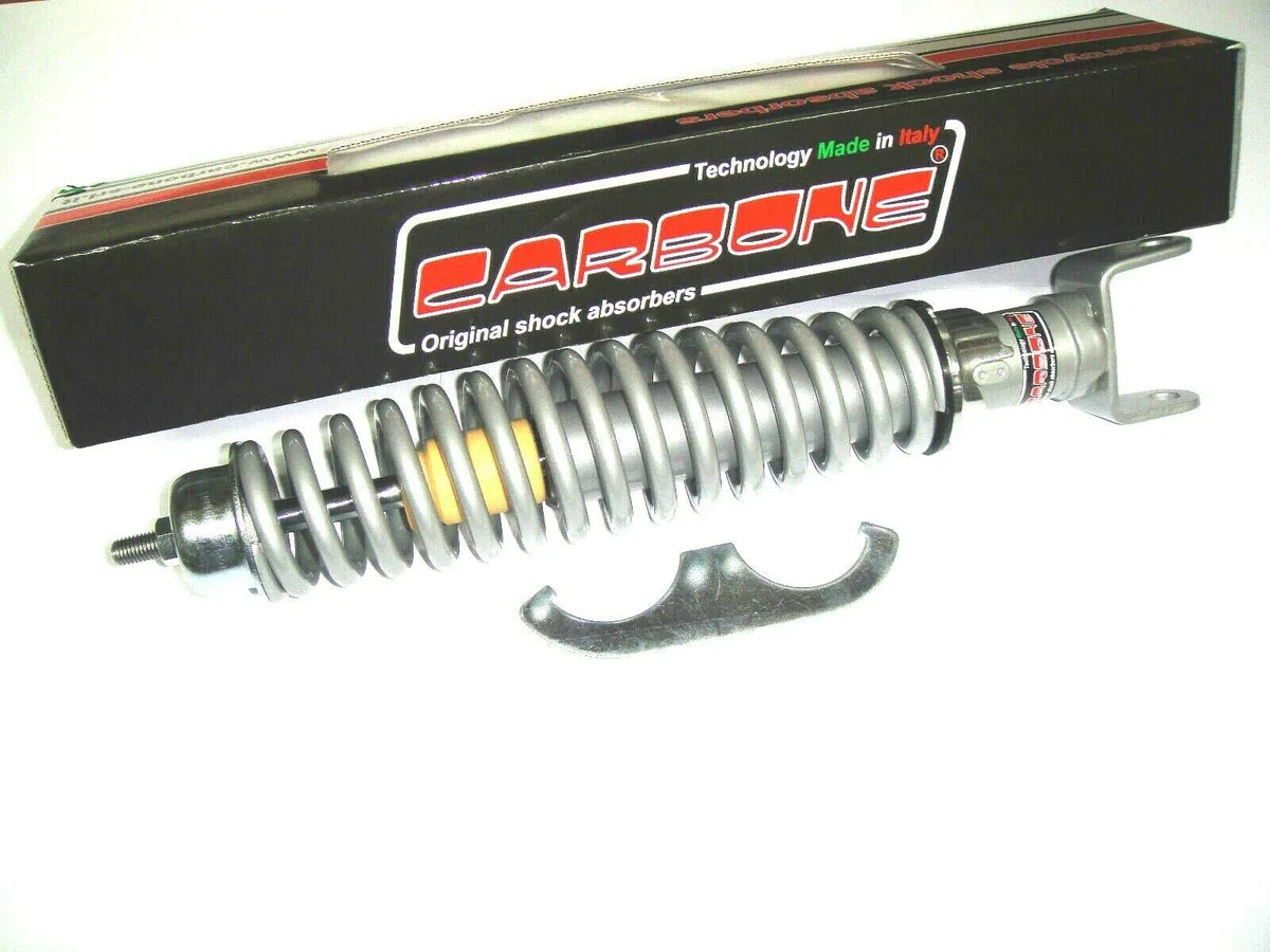 AMMORTIZZATORE POSTERIORE CARBONE REGOLABILE GRIGIO RINFORZATO VESPA SPECIAL 50 PX 125 150 200 CB6033.002/5A