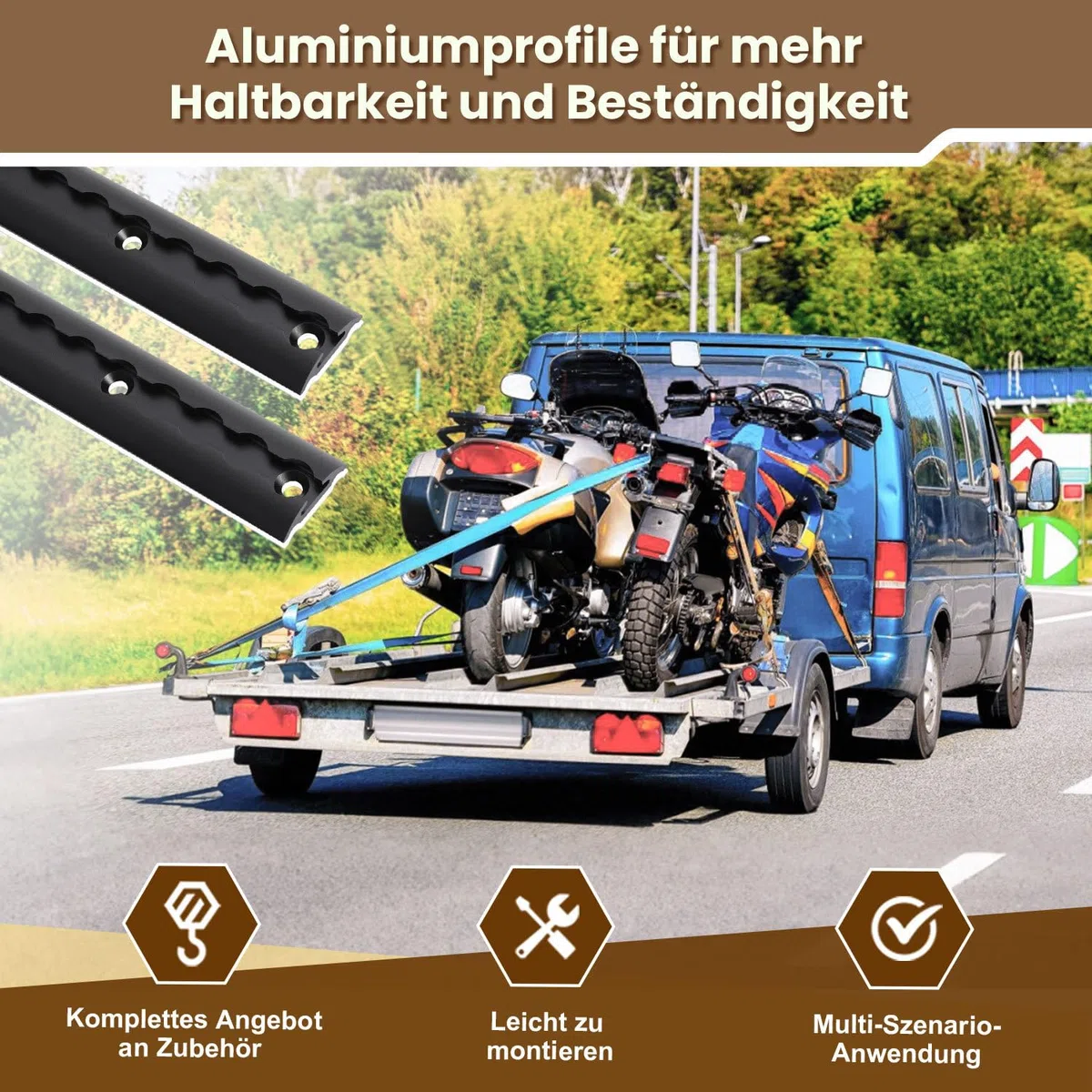 Binario fermacarico airline, 4 pezzi Binari in alluminio airline, 1M Binario di fissaggio forma semicircolare, Binario fermacarico nero, protezione anticorrosione, per rimorchi, camper, auto
