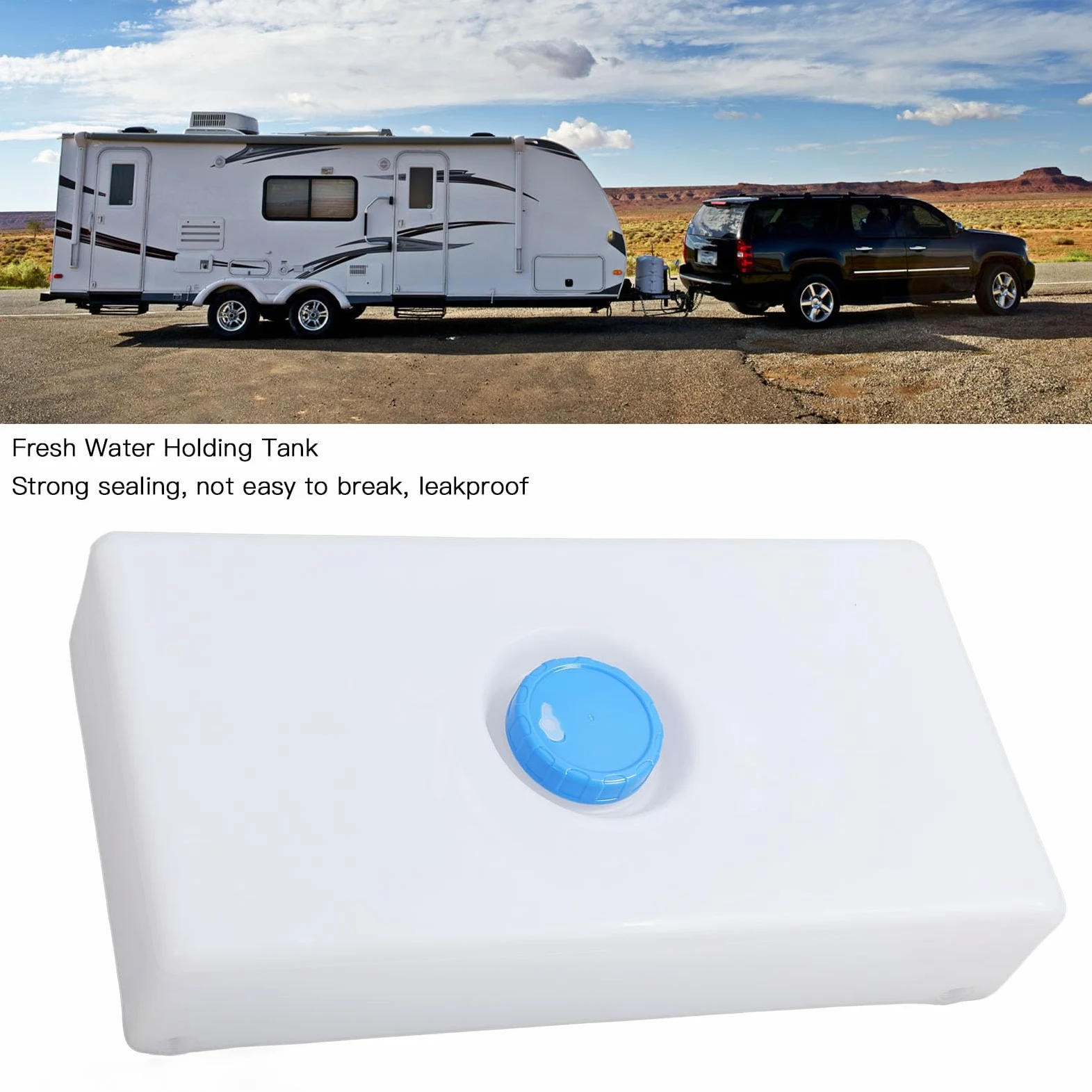 Serbatoio dell'Acqua Fresca e Grigia per Camper, Serbatoio di stoccaggio dell'Acqua da 8 galloni Ingresso Acqua da 85 mm Serbatoio dell'Acqua Fresca e Grigia per Barca