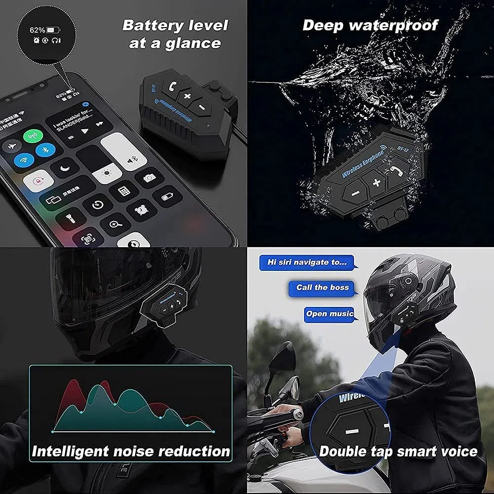 Casco Modulare Bluetooth Moto Integrat con Doppio Visiera Parasole Integrale, Casco Certificato ECE, Sistema di Comunicazione Interfono Integrato Radio FM Mp3 Integrato 3XL 55~66cm