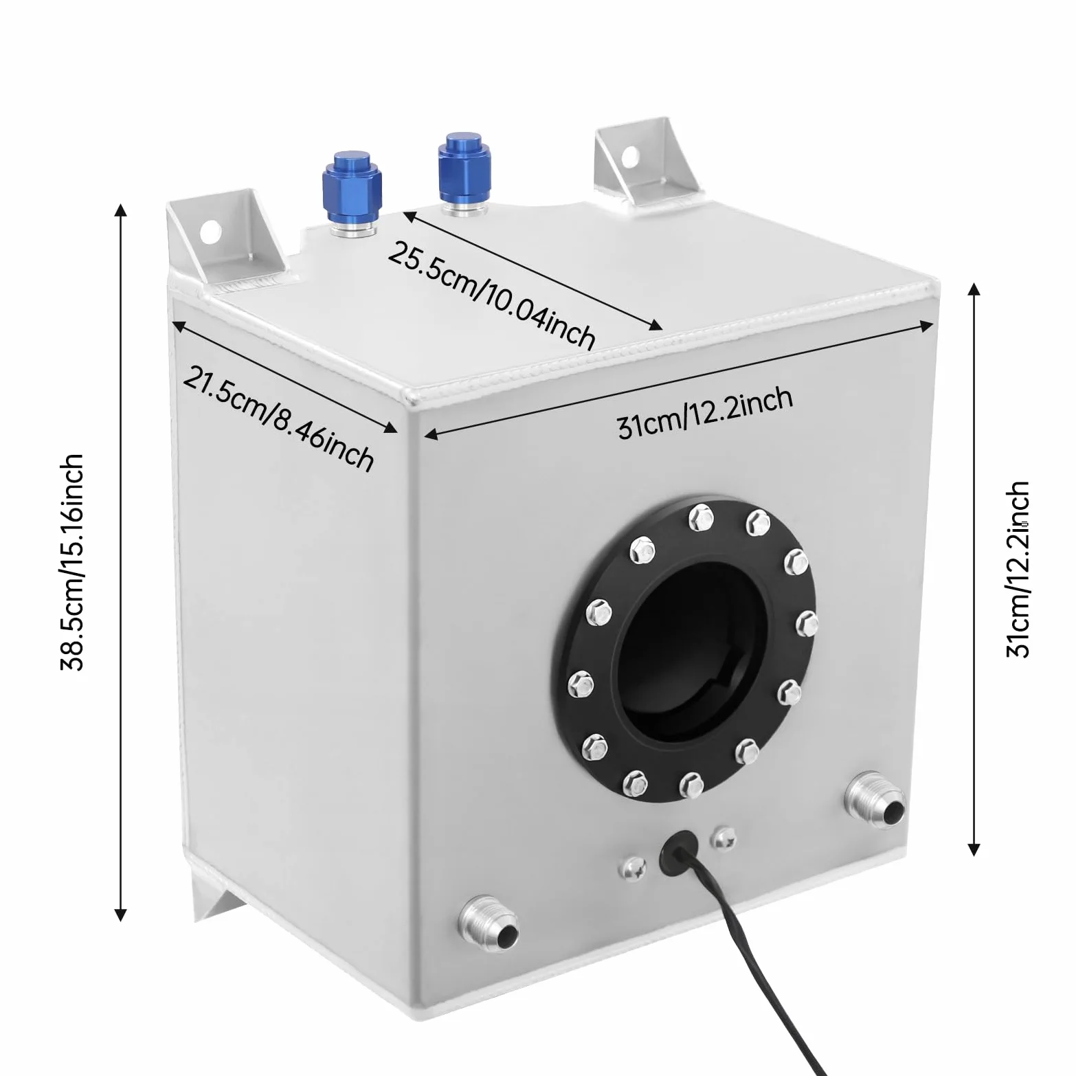 MINRS Serbatoio carburante universale in alluminio 20 l con sensore di livello dell'olio 0-90 Ohm per motorsport e motorismo