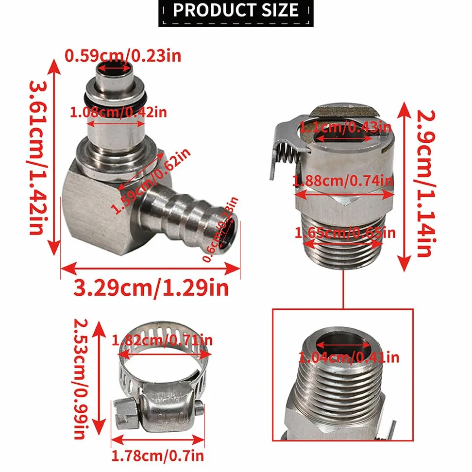 Doppio connettore pompa di scarico rapida per benzina Kit di riparazione Pompa di carburante in metallo Compatibile con BMW R1200GS ADV R1200RT S1000RR K1200R K1300R K1600GTL HP4 Rninet