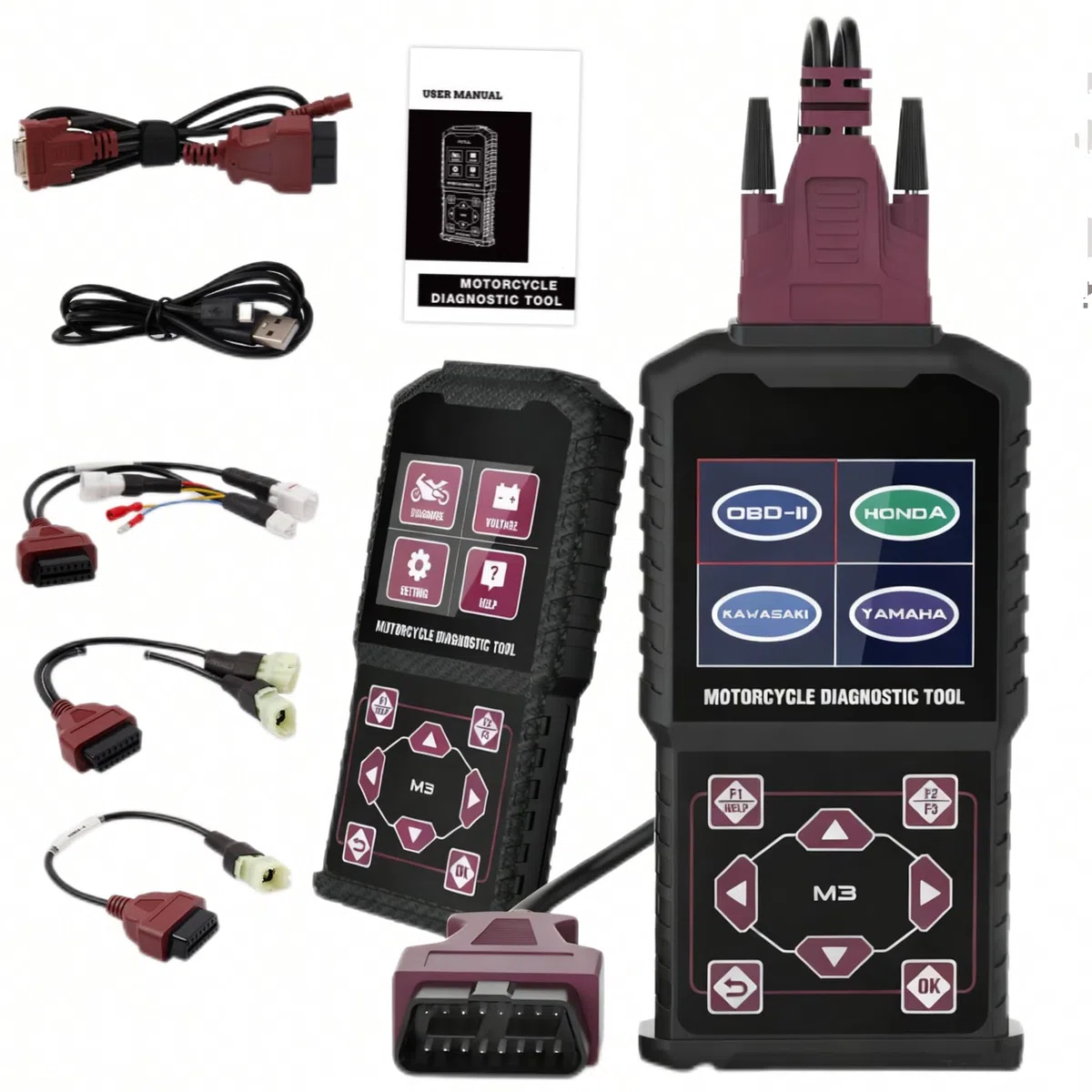 Moto Strumento diagnostico OBD2 Moto Lettore di Codici di Guasto Strumento di Scansione per Yamaha 2/3/4P, Kawasaki 4-6P, Honda 4P, OBDII