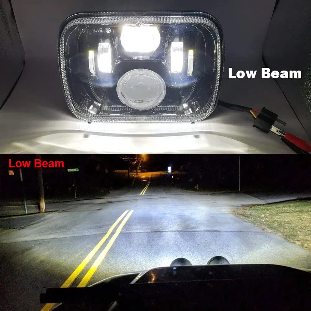 2 pezzi Fari LED per auto 12V 110W impermeabili 5x7 6X7 pollici 6000K luci di marcia Compatibile con Jeep Cherokee XJ Compatibile con Wrangler YJ Compatibile con Ford Compatibile con GMC, nero