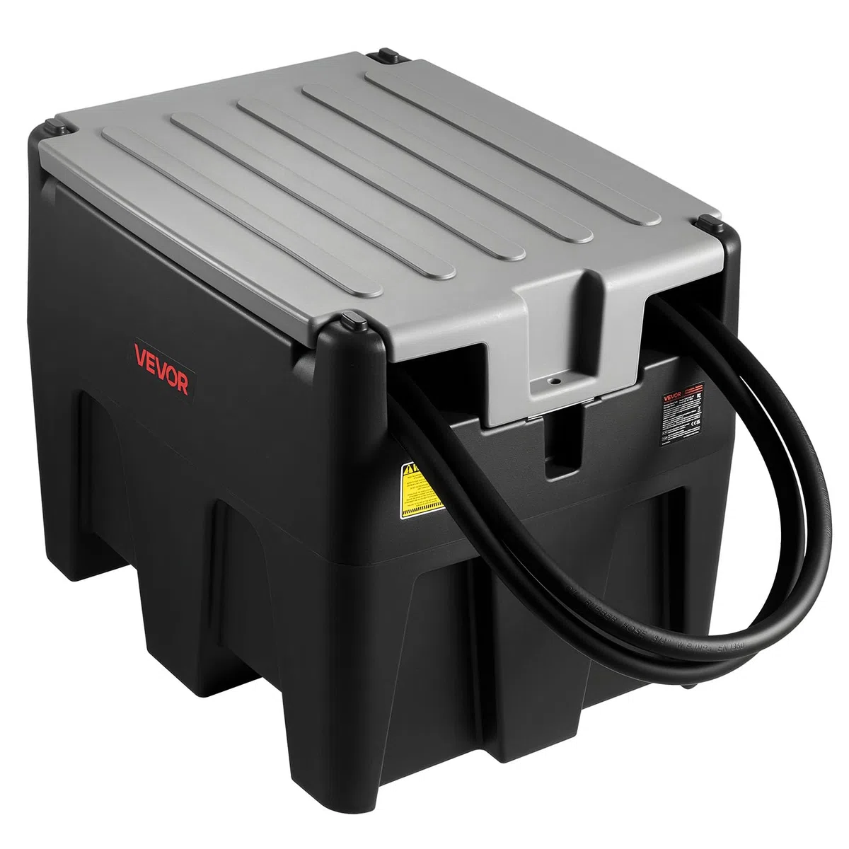 VEVOR Serbatoio per Diesel Portatile Capacità 220 Litri, Serbatoio per Carburante con Pompa di Trasferimento Elettrica da 12 V Potenza 140W, Lunghezza Cavo Alimentazione 3,9m, Nero