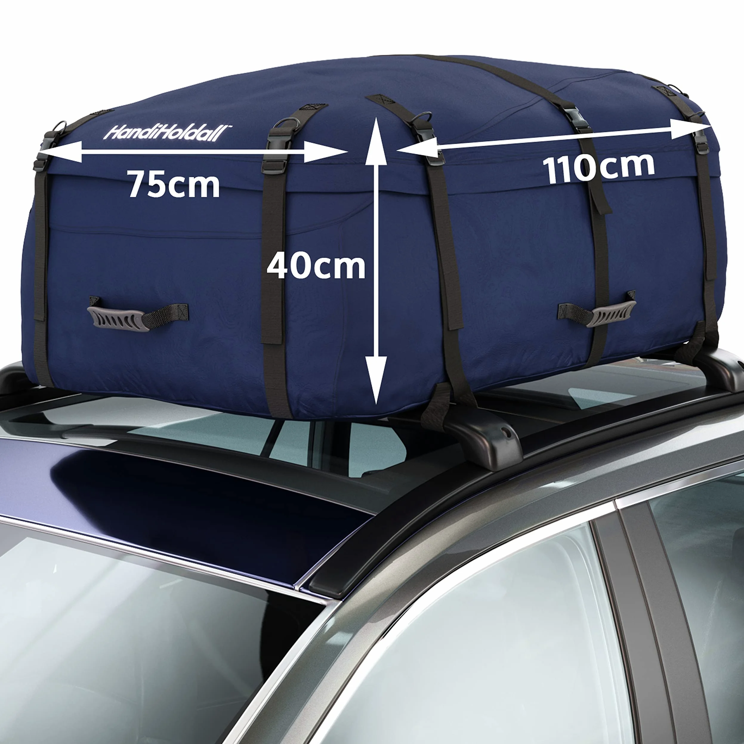 HandiWorld HHOLDALLWR330 HandiHoldall Grande Borsa da Tetto; Pieghevole Resistente alle Intemperie con Base Solida; Blu Navy; 330 Litri