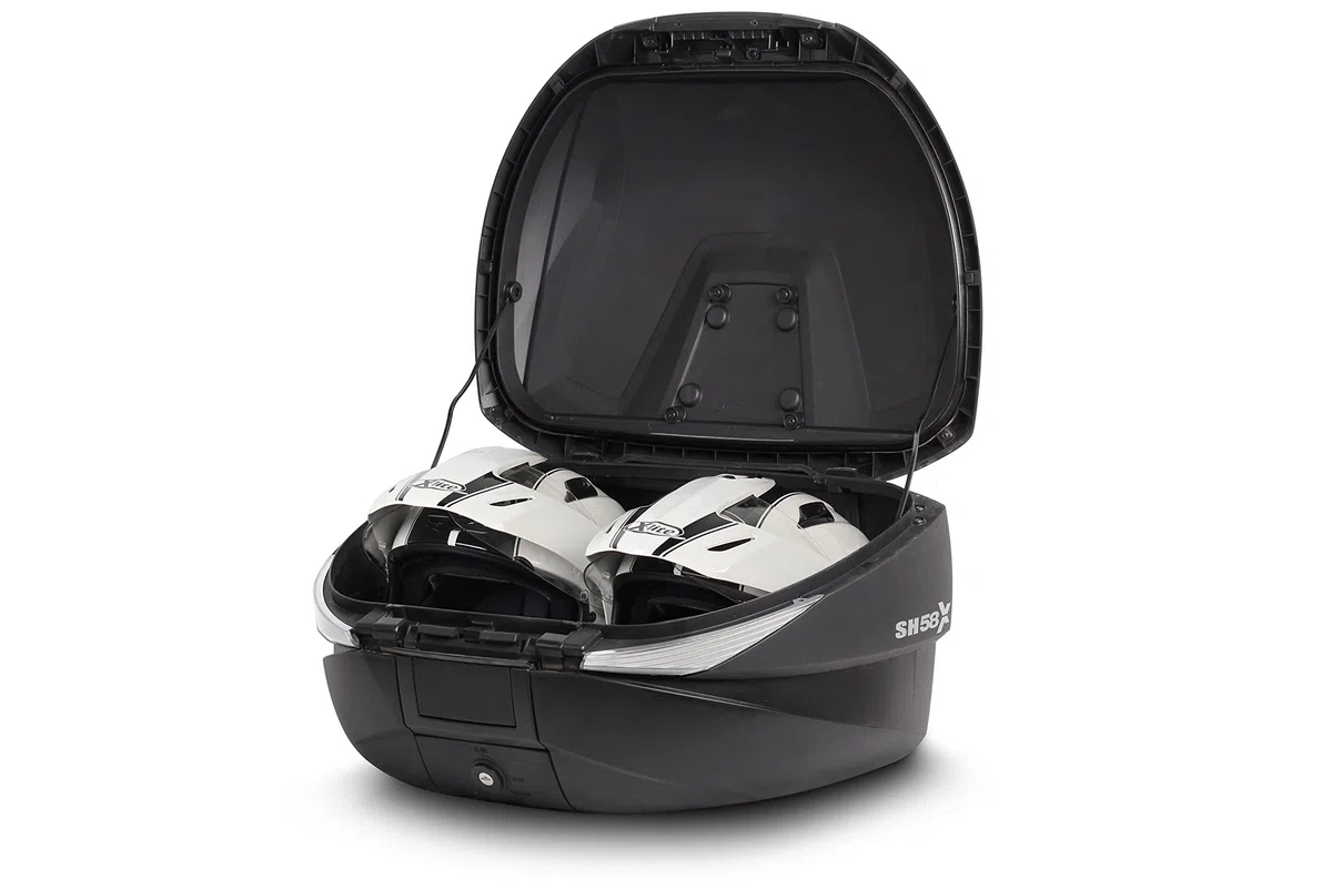 Generico SH58X BAULETTO TOP CASE ESPANDIBILE 46 52 58 CARBON CON PIASTRA E SCHIENALINO compatibile con SHAD SUPPORTI