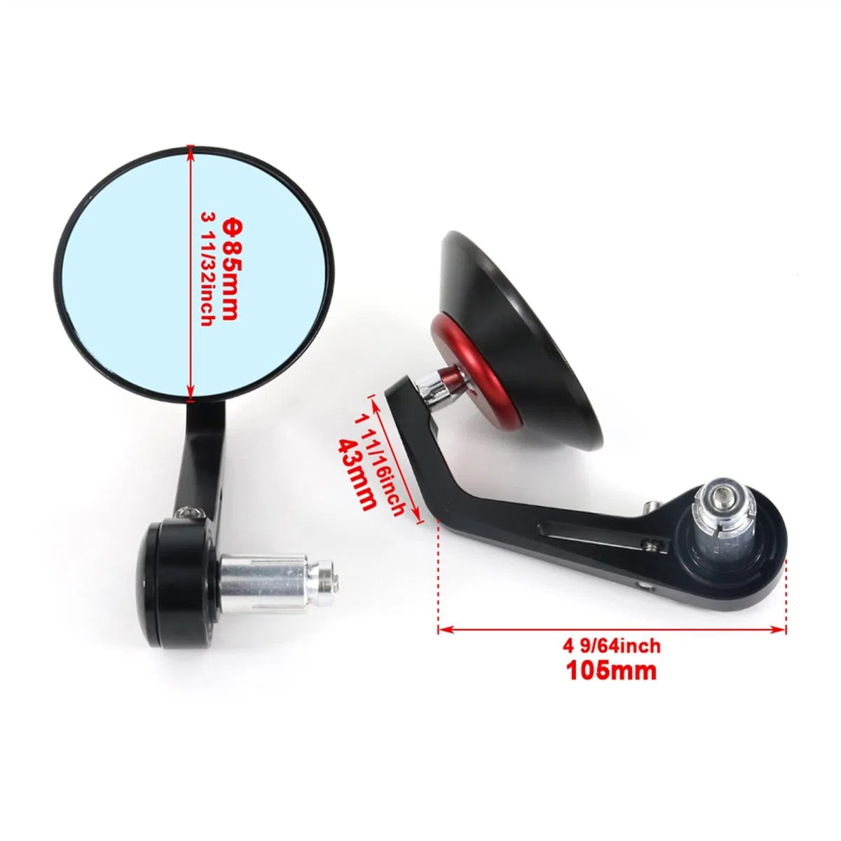 Specchietti per Ducati Scrambler 800 2015 2016 2017 2018 Scrambler 1200 Moto Posteriore Vista Laterale Specchi Maniglia Bar End Specchi (Color : Nero)