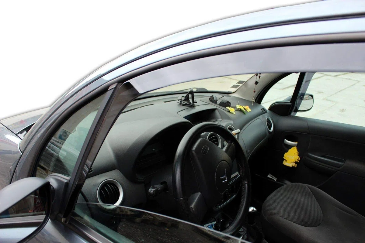 J&J AUTOMOTIVE Deflettori d'Aria per Citroen C3 2002-2009, Set da 4 Pezzi, Nero Fumé Oscurato Heko