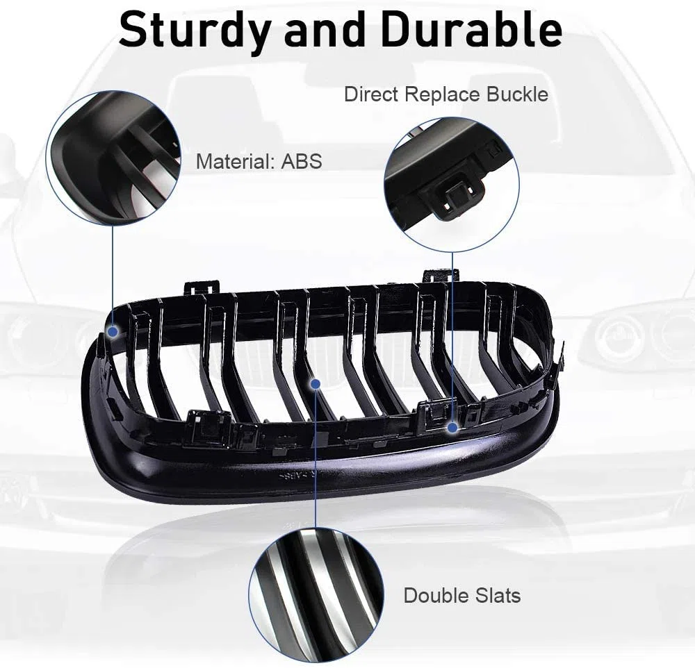 E60 E61 Griglia Radiatore per BMW serie 5 E60 E61 M5 Griglia Paraurti Nero Doppia Lamella Nera Lucida 2003 – 2009
