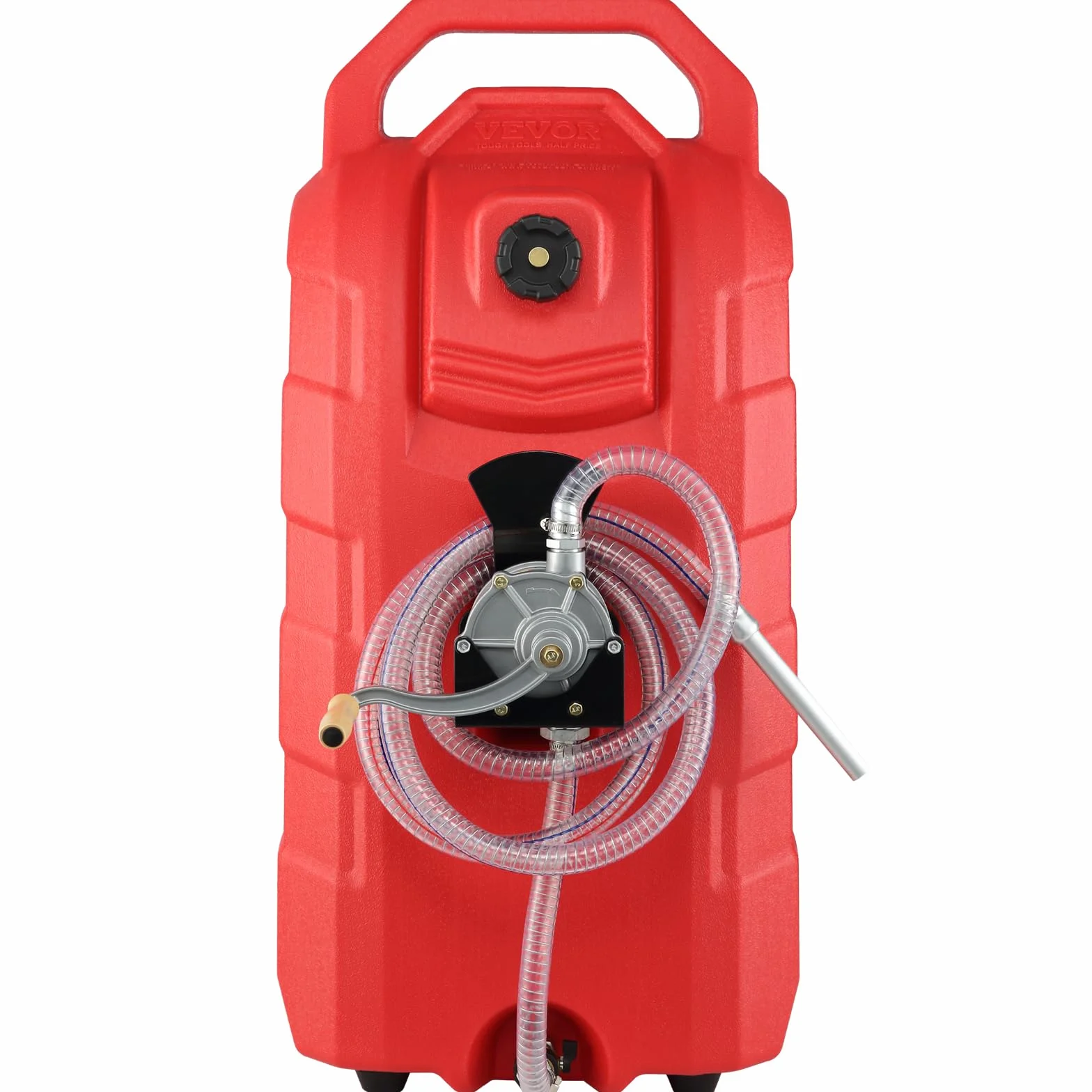VEVOR Contenitore per Carburante 16 Galloni, 7,8 L/min, Contenitore per Serbatoio Portatile con Ruote in Gomma per Pompa Manuale Trasferimento Carburante per Benzina Diesel Auto Barca Tosaerba