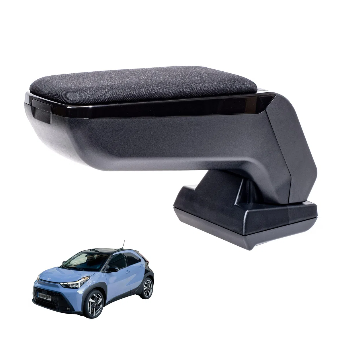 Rati Armster S Bracciolo compatibile per TOYOTA AYGO X Hibrido 2026 [tessuto, nero]