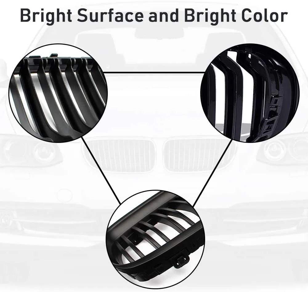 E60 E61 Griglia Radiatore per BMW serie 5 E60 E61 M5 Griglia Paraurti Nero Doppia Lamella Nera Lucida 2003 – 2009
