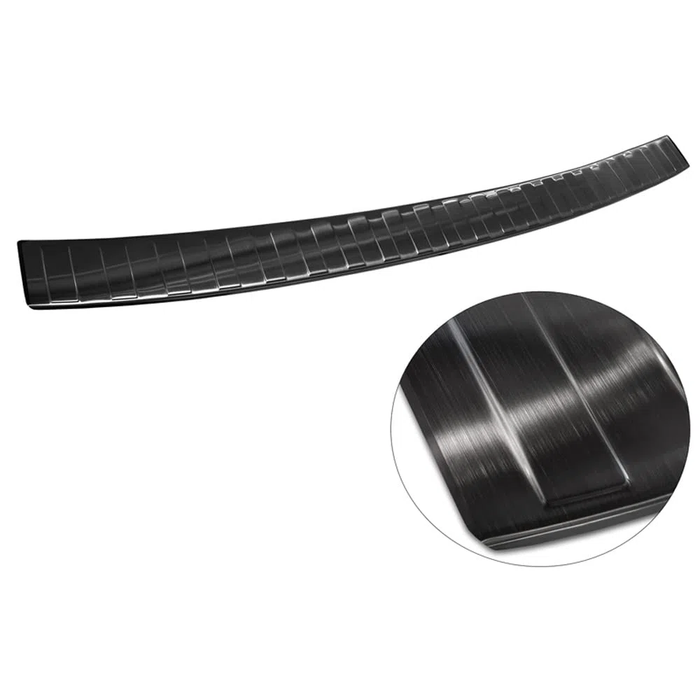 Avisa Protezione paraurti Posteriore in Acciaio Inox Nero Compatibile con Volkswagen Multivan T7 2021- 'Ribs'