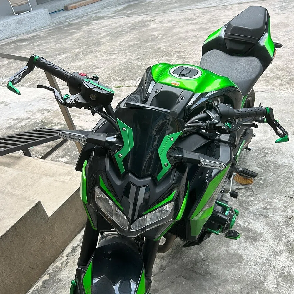 Adatto per Z650 Z 650 Ninja650 Ninja 650 650R 2017-2025 2024 Protezione per manopole in alluminio per moto, leva freno, leva frizione, protezione per manopole (Nero)