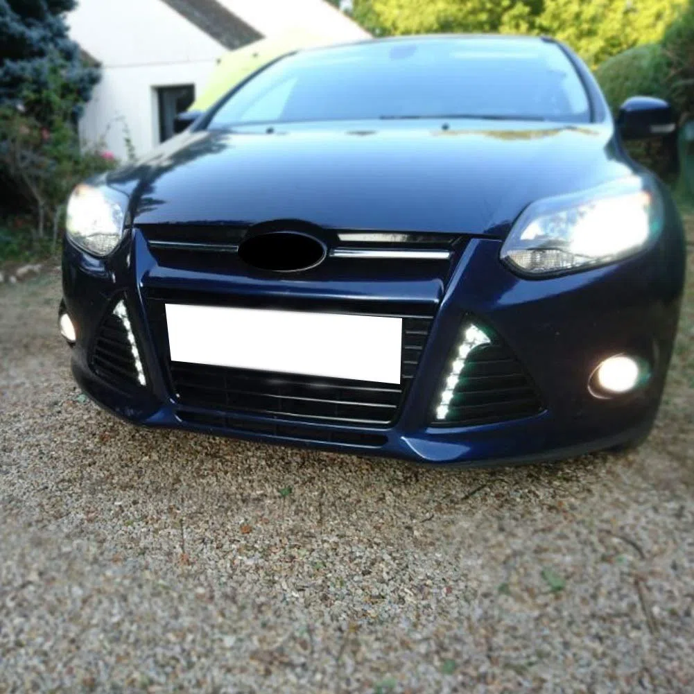 Wallfire Luci diurne a LED, 1 Coppia di luci diurne dell'auto Segnale di svolta Doppio Modello Anteriore Inferiore paraurti Guida DRL luci a LED per Ford Focus MK3 2012 2013 2014