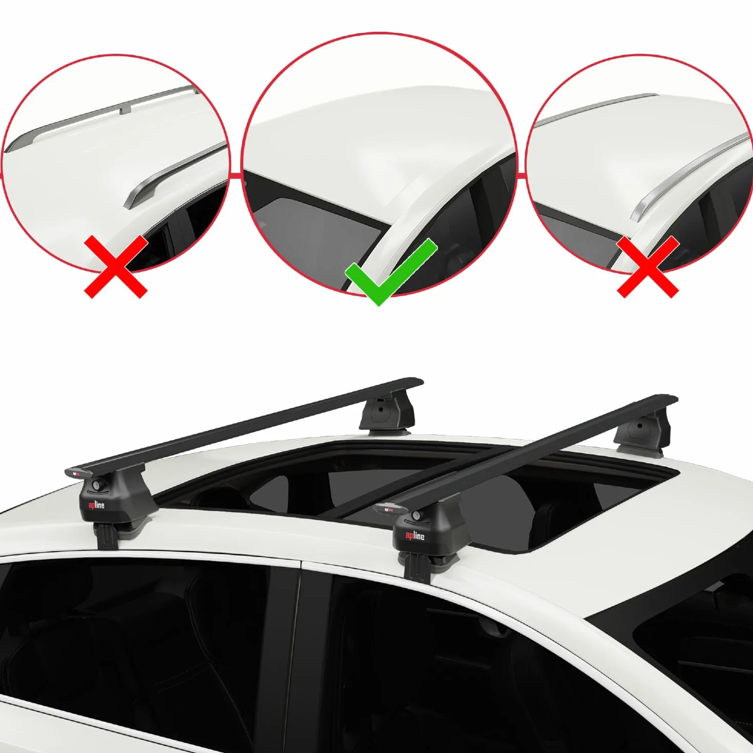 Compatibile con Renault Captur 2 2019-2026 ACE-4 Barre Tetto Portapacchi Auto Barre Portatutto Nero Alluminio 2 Barre