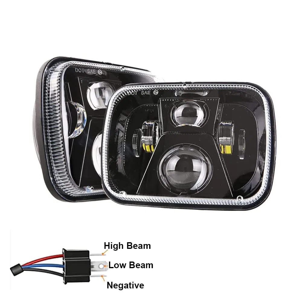 2 pezzi Fari LED per auto 12V 110W impermeabili 5x7 6X7 pollici 6000K luci di marcia Compatibile con Jeep Cherokee XJ Compatibile con Wrangler YJ Compatibile con Ford Compatibile con GMC, nero