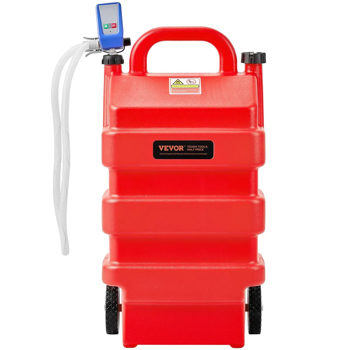 VEVOR Serbatoio di Carburante Portatile da 60,56 L Contenitore di Benzina, Pompa di Trasferimento del Carburante Elettrica 12 V CC 11,36 L/min Tubo di Mandata da 1,21 m per Diesel Benzina, Rosso
