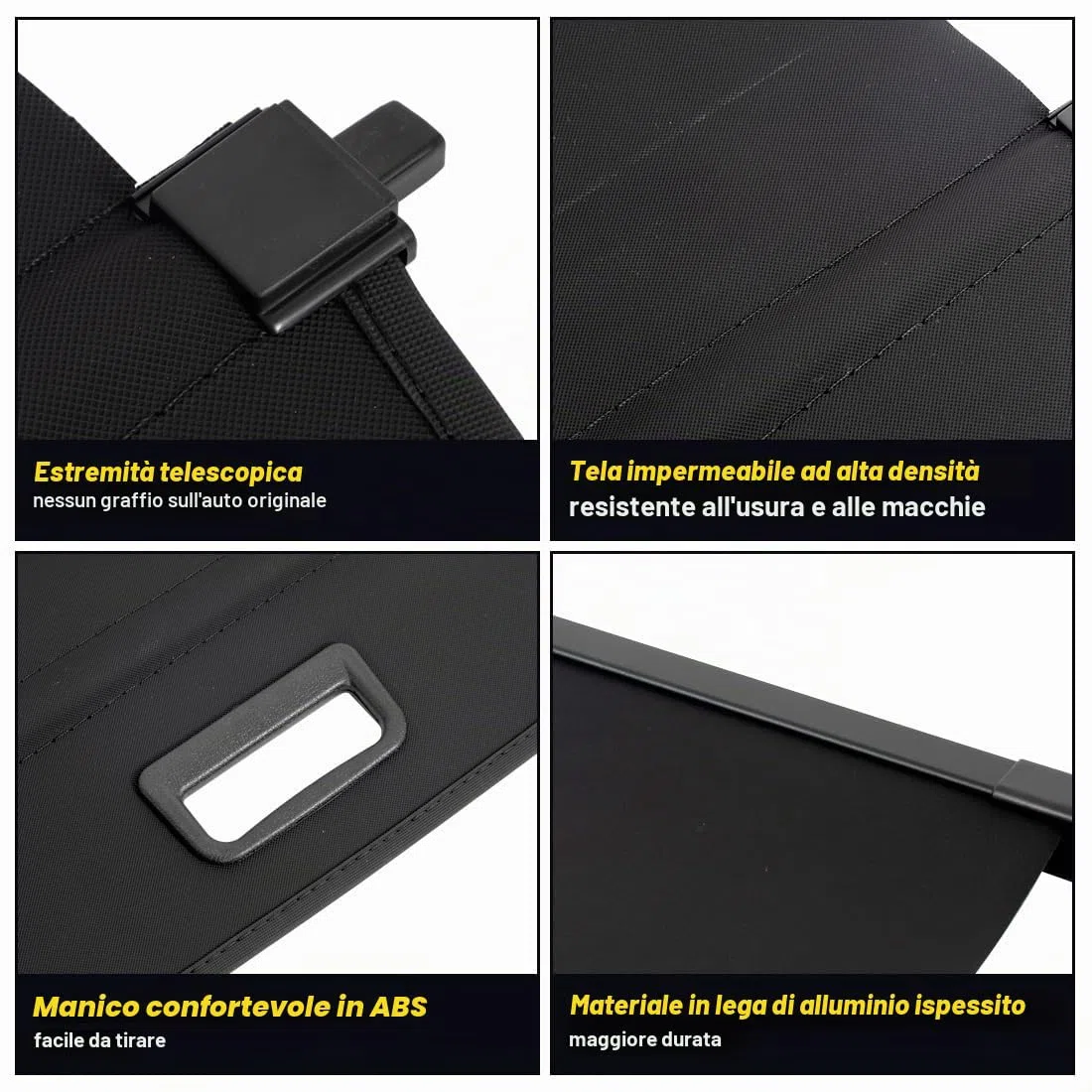 Protezione Coperchio Portabagagli Copertura Bagagliaio Auto Baule Posteriore Pacco Ripiano Portaoggetti Cargo Cover Nero per Audi Q3 2013-2017