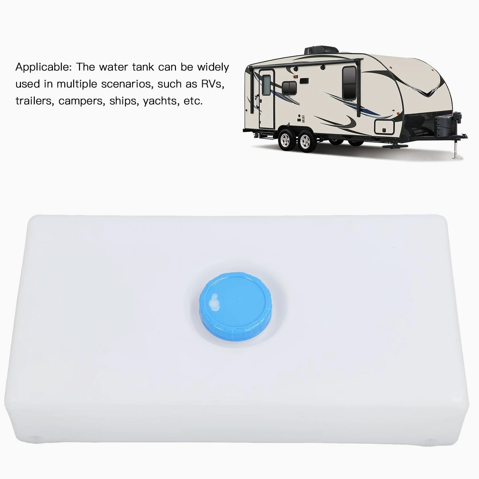 Serbatoio dell'Acqua Fresca e Grigia per Camper, Serbatoio di stoccaggio dell'Acqua da 8 galloni Ingresso Acqua da 85 mm Serbatoio dell'Acqua Fresca e Grigia per Barca