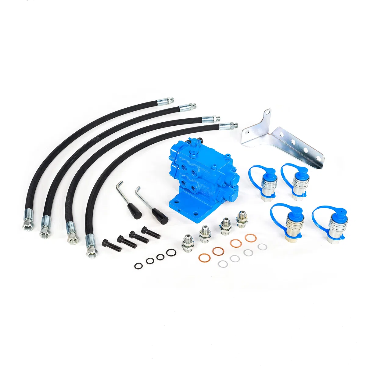 Kit Distributore Ausiliario 2 Leva Compatibile per Trattore Ford 5000, 5600, 6000, 6600, 7000, 7600