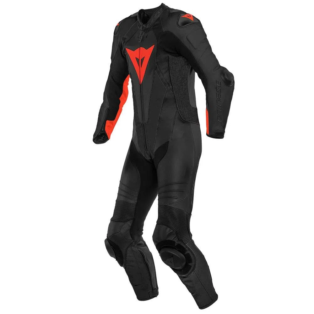 DAINESE Laguna Seca 5 Abito in pelle per moto perforato a un pezzo (Black/Red,48)