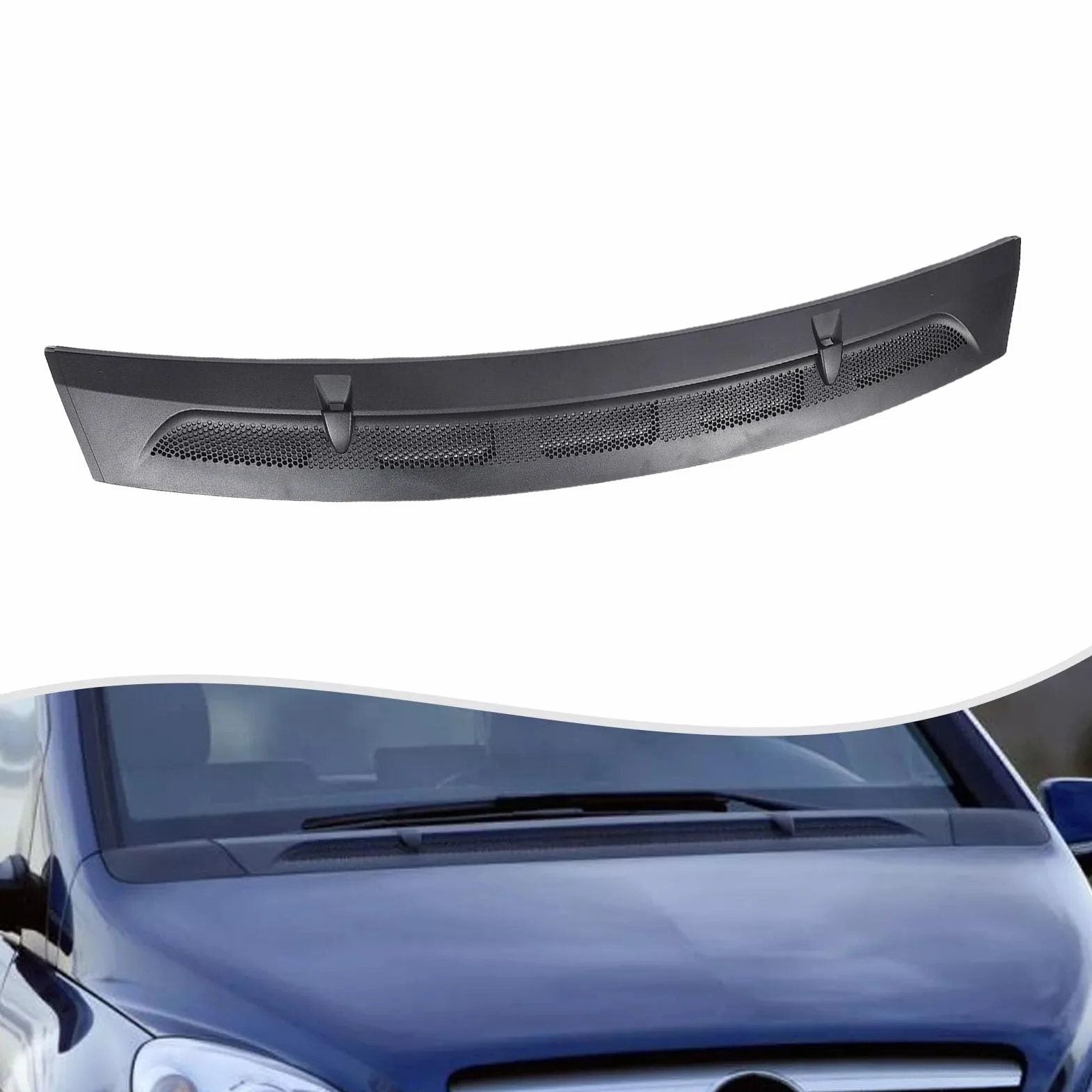 Shkalacar Griglia di Copertura dello Sfiato del Cofano del Parabrezza, Elegante Sostituzione in Plastica ABS per la Classe A W169, con Flusso D'aria Migliorato e Facile Installazione